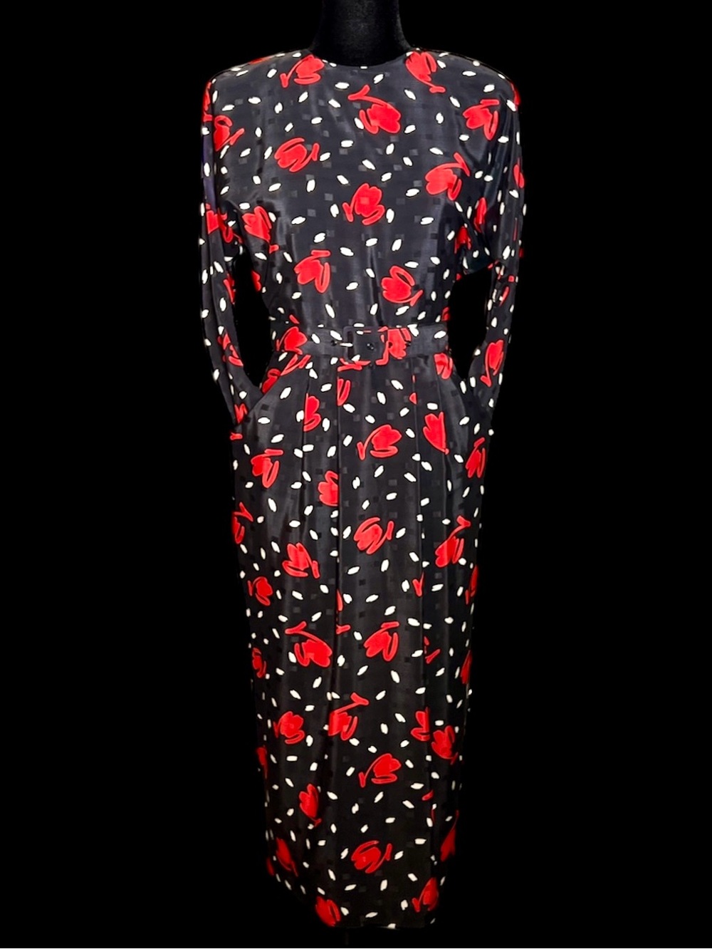 Jody - 80's Blk/Red Secretary Dress - Size 5/6